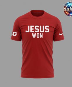 Ohio State Buckeyes Jesus Won 2024 Red T-Shirt