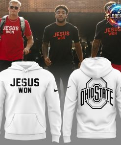 Ohio State Buckeyes Jesus Won 2024 White Hoodie