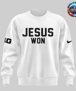 Ohio State Buckeyes Jesus Won 2024 White Sweatshirt