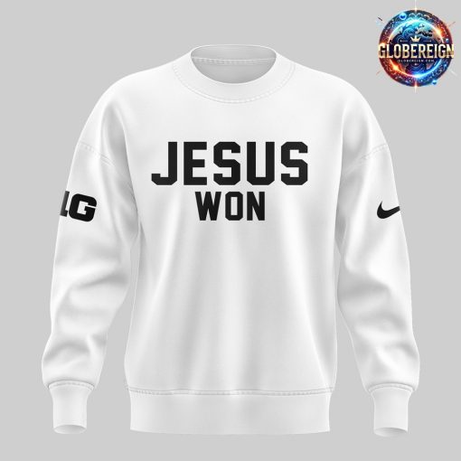 Ohio State Buckeyes Jesus Won 2024 White Sweatshirt