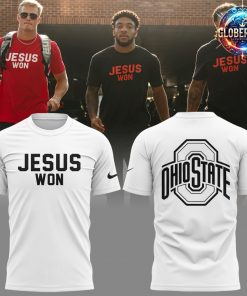 Ohio State Buckeyes Jesus Won 2024 White T-Shirt