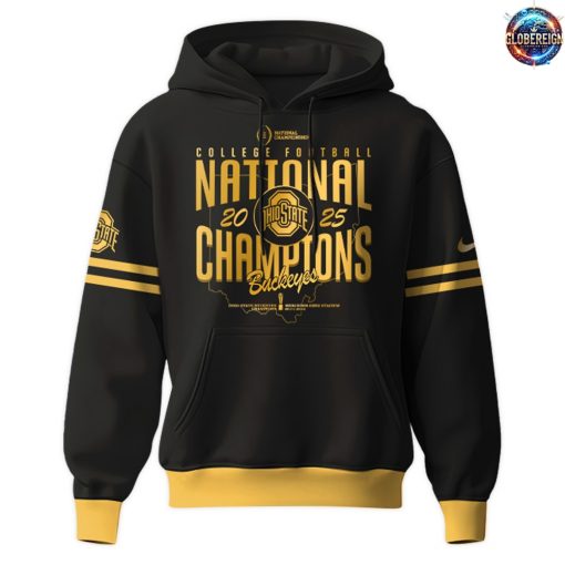 Ohio State Buckeyes NCAA National Champions 2025 Black Hoodie