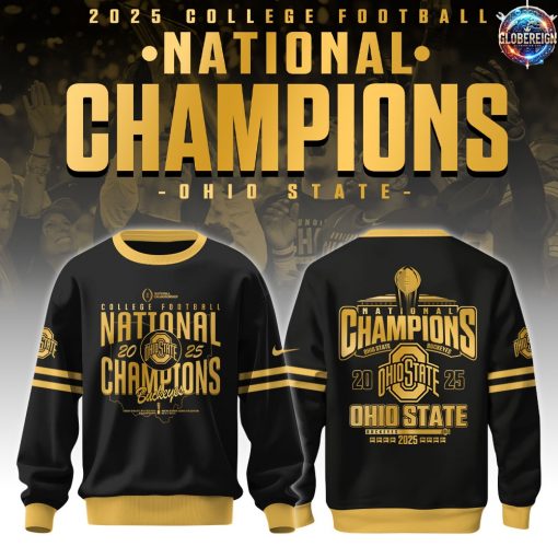 Ohio State Buckeyes NCAA National Champions 2025 Black Sweatshirt