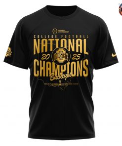 Ohio State Buckeyes NCAA National Champions 2025 Black T-Shirt