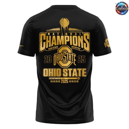 Ohio State Buckeyes NCAA National Champions 2025 Black T-Shirt