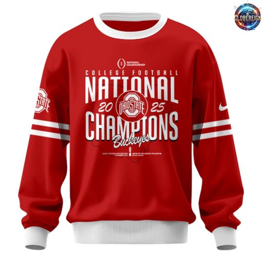 Ohio State Buckeyes NCAA National Champions 2025 Limited Edition Red Sweatshirt