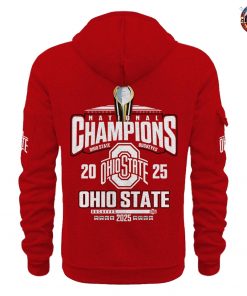 Ohio State Buckeyes NCAA National Champions 2025 Red Half Zip Hoodie