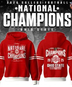 Ohio State Buckeyes NCAA National Champions 2025 Red Hoodie