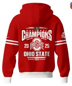 Ohio State Buckeyes NCAA National Champions 2025 Red Hoodie