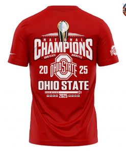 Ohio State Buckeyes NCAA National Champions 2025 Red TShirt