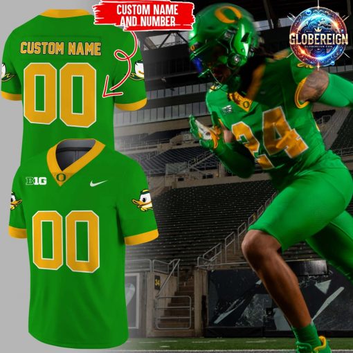 Oregon Ducks Big 10 Green Football Jersey