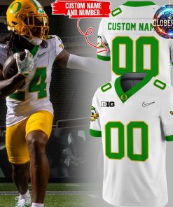 Oregon Ducks Big 10 White Football Jersey