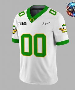 Oregon Ducks Big 10 White Football Jersey