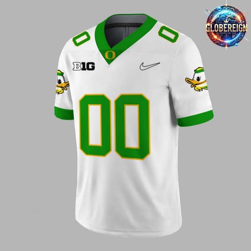 Oregon Ducks Big 10 White Football Jersey