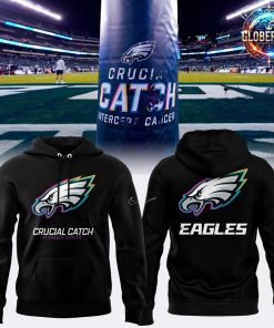 Philadelphia Eagles Crucial Catch Intercept Cancer Black Hoodie