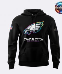 Philadelphia Eagles Crucial Catch Intercept Cancer Black Hoodie