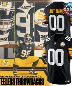 Pittsburgh Steelers 50th Anniversary Super Bowl IX Custom Football Jersey