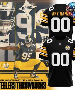 Pittsburgh Steelers 50th Anniversary Super Bowl IX Custom T-Shirt