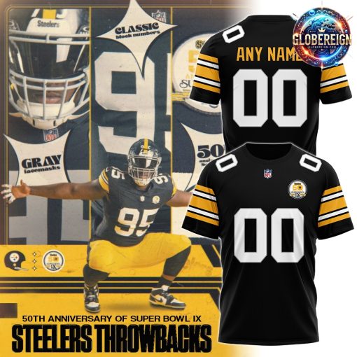 Pittsburgh Steelers 50th Anniversary Super Bowl IX Custom T-Shirt