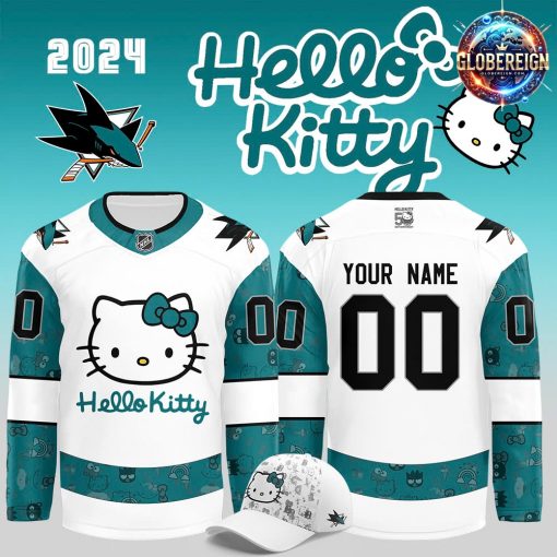 San Jose Sharks x Hello Kitty 50th Anniversary Hockey Jersey