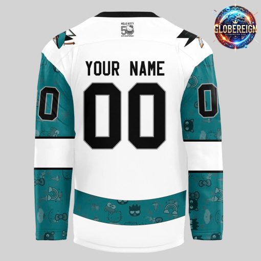 San Jose Sharks x Hello Kitty 50th Anniversary Hockey Jersey