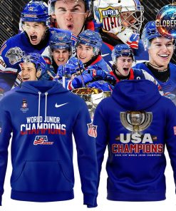 USA Hockey 2025 IIHF World Junior Champions Blue Hoodie