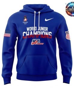 USA Hockey 2025 IIHF World Junior Champions Blue Hoodie