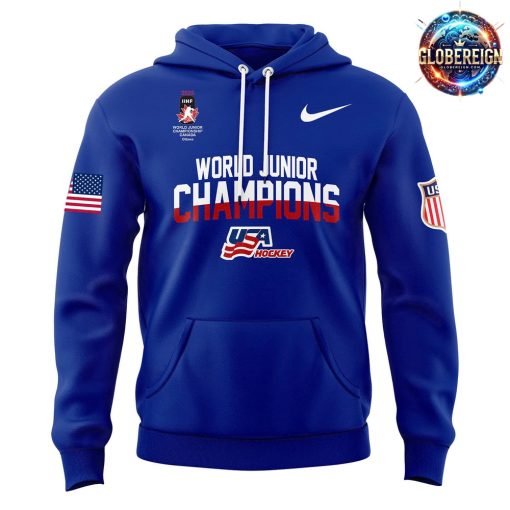 USA Hockey 2025 IIHF World Junior Champions Blue Hoodie