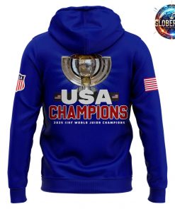 USA Hockey 2025 IIHF World Junior CHAMPIONS Blue Hoodie