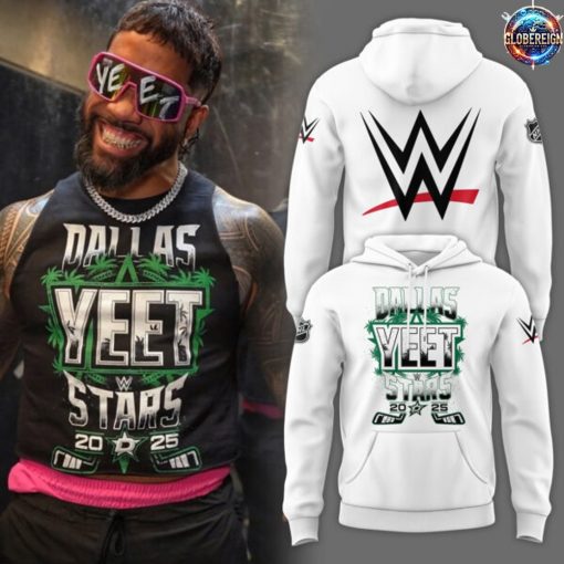 WWE YEET x Dallas Stars 2025 Limited Edition White Hoodie