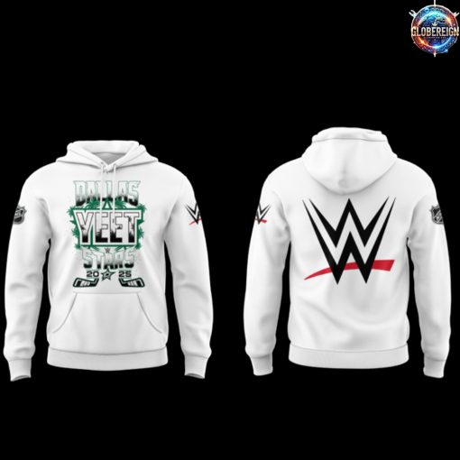 WWE YEET x Dallas Stars 2025 Limited Edition White Hoodie