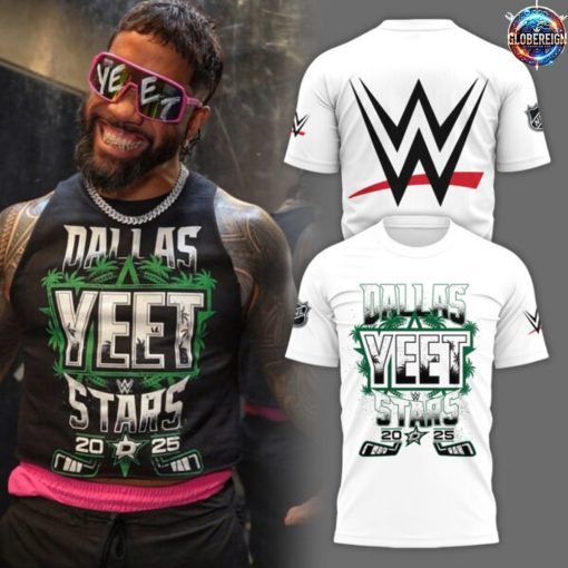 WWE YEET x Dallas Stars 2025 Limited Edition White T-Shirt