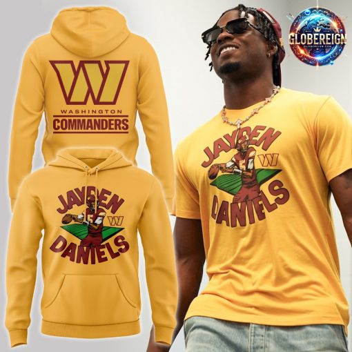 Washington Commanders Jayden Daniels Football Yellow Hoodie