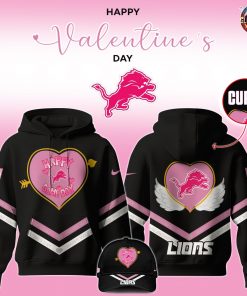 Detroit Lions Happy Valentine Game Day 2025 Hoodie