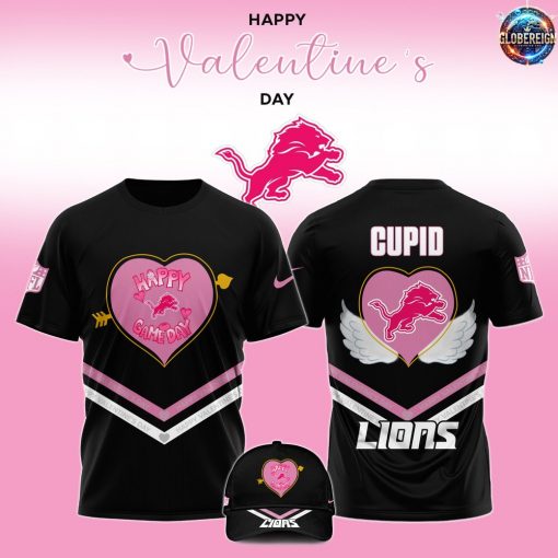 Detroit Lions Happy Valentine Game Day 2025 T-Shirt