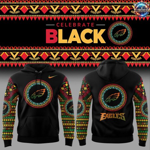 Philadelphia Eagles Black History Month 2025 Black Hoodie