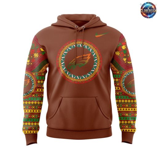 Philadelphia Eagles Black History Month 2025 Orange Hoodie