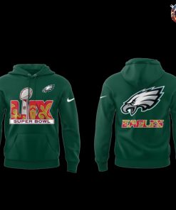 Philadelphia Eagles Super Bowl LIX 2025 Green Hoodie