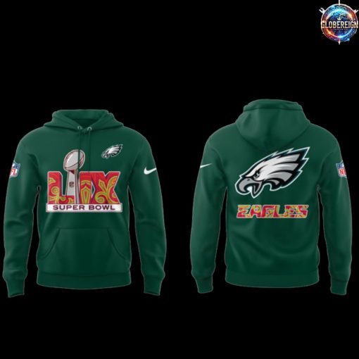 Philadelphia Eagles Super Bowl LIX 2025 Green Hoodie