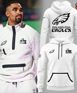 Philadelphia Eagles Super Bowl LIX Opening Night Tech White Hoodie