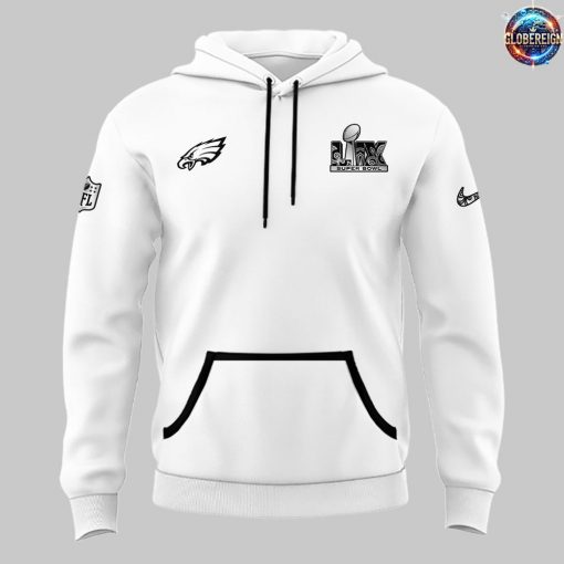 Philadelphia Eagles Super Bowl LIX Opening Night Tech White Hoodie