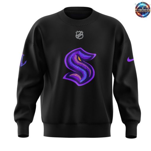 Seattle Kraken Black Hockey History Night Game 2025 Special Sweatshirt