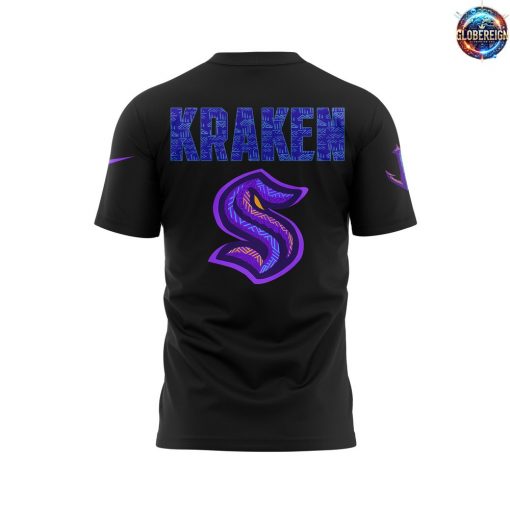 Seattle Kraken Black Hockey History Night Game 2025 Special T-Shirt